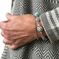 Golem Clay and Silver Bracelet with Stainless Steel Chain